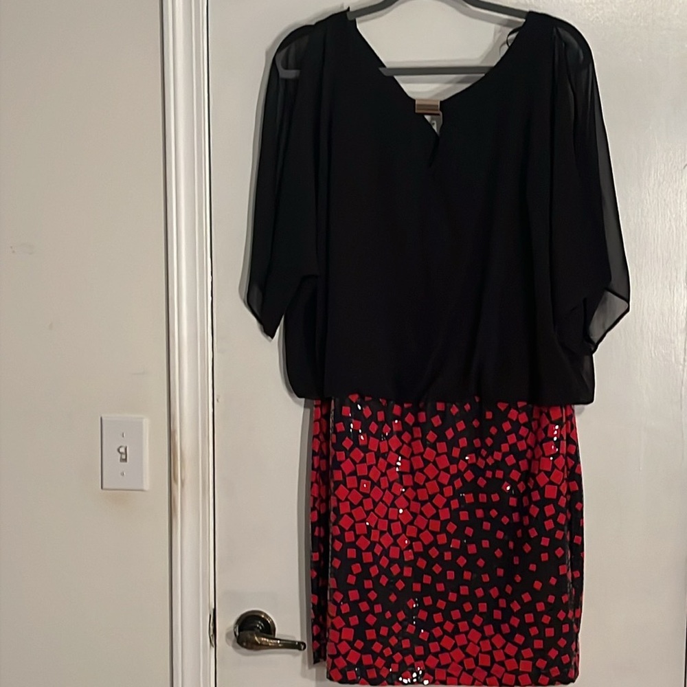 Black and red cocktail dress